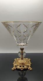SECOLOVENTESIMO - Fruitschaal - Crystal&Brass Centerpiece -, Antiek en Kunst, Antiek | Glas en Kristal
