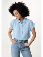 SALE -41% | Mexx Linnen blouse lichtblauw | OP=OP, Kleding | Dames, Blouses en Tunieken, Nieuw, Verzenden
