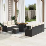 vidaXL 10-delige Tuinbankenset met kussens poly rattan, Verzenden, Nieuw, Rotan