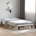 vidaXL Bedframe bewerkt hout sonoma eikenkleurig 120x200 cm, Huis en Inrichting, Slaapkamer | Bedden, Bruin, Verzenden, Nieuw