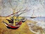 Vincent van Gogh (After) - Fishing boats on the beach at Les, Antiek en Kunst, Kunst | Tekeningen en Foto's