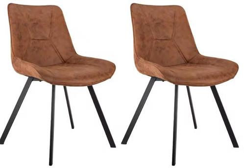 Set van 2 Retro Eetkamerstoelen – Kunstleer & Metaal, Huis en Inrichting, Stoelen, Nieuw, Verzenden