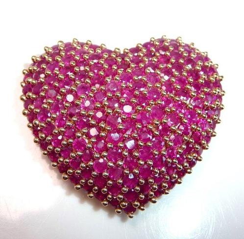 Hanger - 14 karaat Roségoud - 7.00ct. tw. Robijn - Grote, Sieraden, Tassen en Uiterlijk, Antieke sieraden
