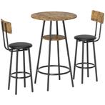 3-delige Bartafel Set Met 2 Gestoffeerde Krukken, Kunstleren, Huis en Inrichting, Verzenden, Nieuw
