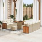 vidaXL Tuin Sofa Set 10 pcs Beige en Crème 80 x 80 x 71 cm, Tuin en Terras, Verzenden, Nieuw, Rotan