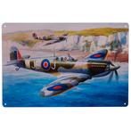 Metalen Bord - Supermarine Spitfire - Engelse Kust - 20x30cm, Ophalen of Verzenden, Nieuw