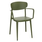Stoel | LUGANO | Kunststof | Olive | In-/Outdoor |, Verzenden, Nieuw in verpakking