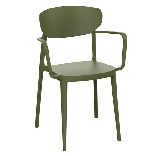 Stoel | LUGANO | Kunststof | Olive | In-/Outdoor |, Zakelijke goederen, Horeca | Keukenapparatuur, Nieuw in verpakking, Verzenden