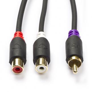 Tulp splitterkabel (m/v) | Nedis | 0.2 meter (Mono, Verguld), Audio, Tv en Foto, Audiokabels en Televisiekabels, Nieuw, Verzenden