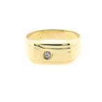 Gouden zegelring met zirconia | Heren (vintage, heren ring), Gebruikt, Overige kleuren, 20 of groter, Heer