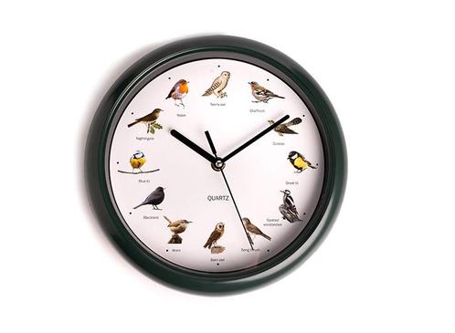 Nexxt Vogelklok – 25 cm - Klok met vogelgeluiden elk uur, Huis en Inrichting, Woonaccessoires | Klokken, Nieuw, Verzenden