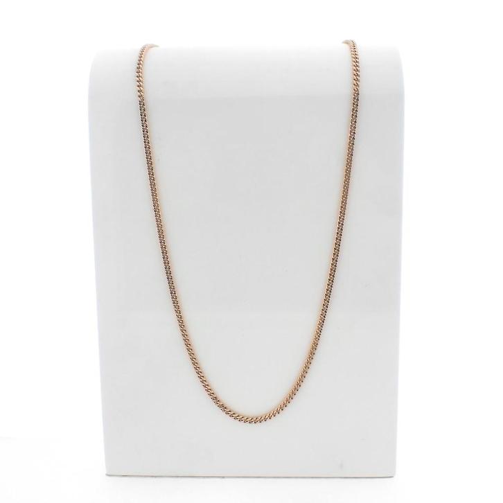 Roségouden gourmetschakel ketting | 62 cm (gouden ketting), Sieraden, Tassen en Uiterlijk, Kettingen, Overige kleuren, Gebruikt