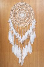 Dromenvanger Groot Gehaakt Wit Dreamcatcher Veren Macramé Bo, Ophalen of Verzenden, Nieuw, Feestartikel, Carnaval