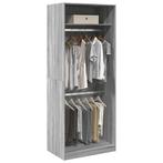 vidaXL Kledingkast 80x50x200 cm bewerkt hout grijs sonoma, Huis en Inrichting, Kasten | Kledingkasten, Verzenden, Nieuw