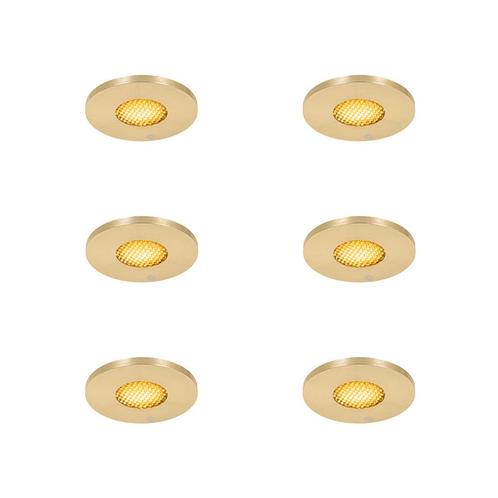Set van 6 Moderne badkamer inbouwspot goud IP54 - Shed Honey, Tuin en Terras, Buitenverlichting, Nieuw, Minder dan 50 watt