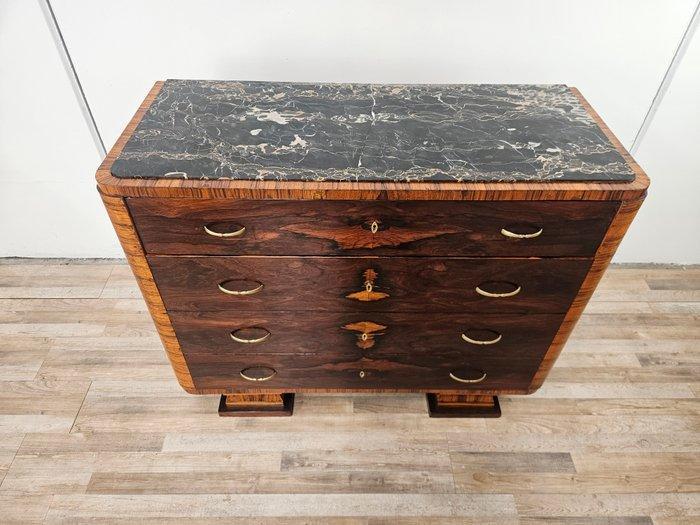 Commode - Art Deco commode in mahoniehouten veren met, Antiek en Kunst, Kunst | Designobjecten