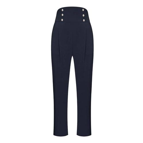 Custommade • donkerblauwe pantalon • 40/L, Kleding | Dames, Broeken en Pantalons, Blauw, Nieuw, Maat 42/44 (L), Verzenden