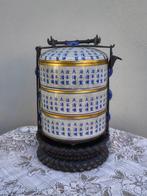 Container - Blauw en wit op GE-kiln, Antiek en Kunst