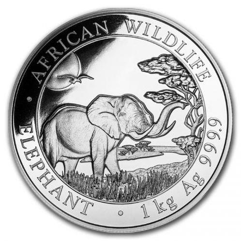 Somalische Olifant 1 kg 2019, Postzegels en Munten, Munten | Afrika, Losse munt, Zilver, Overige landen, Verzenden