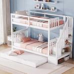 Stapelbed 90x200 cm met Traprek en Uitschuifbed, Verzenden, Nieuw