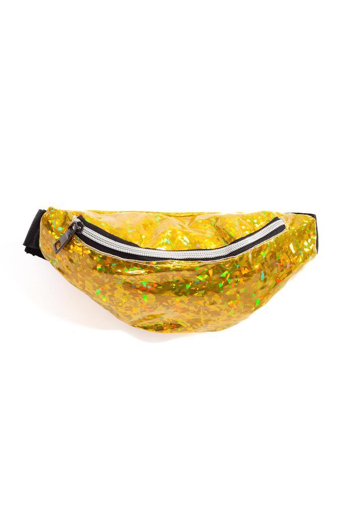 Heuptasje Geel Holografisch Iridescent Glitter Heuptas Klein, Sieraden, Tassen en Uiterlijk, Tassen | Damestassen, Overige typen