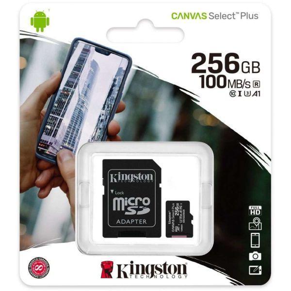 Kingston Canvas Select Plus microSDXC-256GB Incl. Adapter, Computers en Software, Harde schijven, Zo goed als nieuw, Ophalen of Verzenden