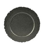 Onderbord barok antraciet – 33 cm rond decoratief, Ophalen of Verzenden, Nieuw
