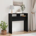 vidaXL Zwarte Eiken Console Tafel - 78x30x80 cm - Gemaakt, Huis en Inrichting, Tafels | Bijzettafels, Verzenden, Nieuw