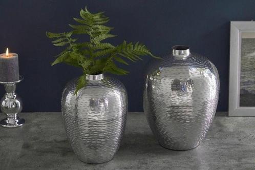 Elegante vazen set van 2 ORIENTAAL 32 cm zilver in, Huis en Inrichting, Woonaccessoires | Vazen, Ophalen of Verzenden