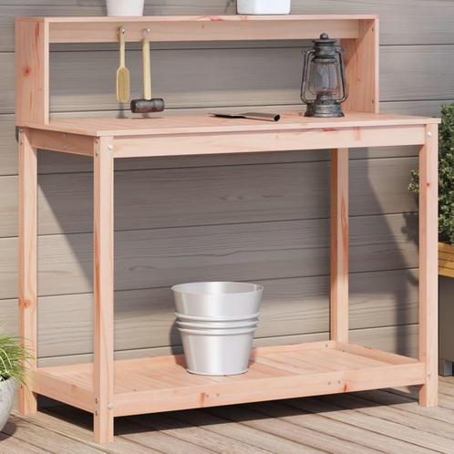 vidaXL Oppottafel met schappen 108x50x109,5 cm massief, Tuin en Terras, Overige Tuin en Terras, Nieuw, Verzenden