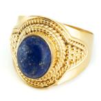 Edelsteen Ring Lapis Lazuli 925 Zilver & Verguld Feze, Verzenden, Nieuw