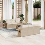 vidaXL 7-delige Loungeset met kussens poly rattan beige, Verzenden, Nieuw, Rotan, Loungeset