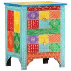 vidaXL Nachtkastje handgeschilderd 40x30x50 cm massief, Minder dan 45 cm, Verzenden, Nieuw, Minder dan 55 cm