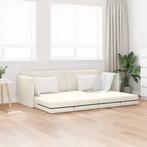 vidaXL Vloerslaapbank 200cm Crème Fluweel, Verzenden, Nieuw, Stof, Minder dan 150 cm