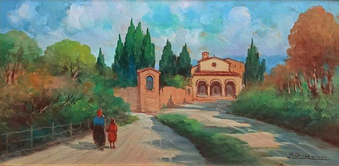 Raffaele Del Rosso (1859-1927) - Convento dei Cappuccini -, Antiek en Kunst, Kunst | Schilderijen | Klassiek