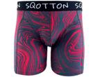 Boxershort - SQOTTON® - Golvend - Antraciet/Rood, Verzenden