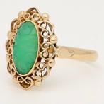 Ring - 14 karaat Geel goud Jade - C. & A. Lesener, Nieuw