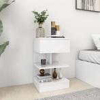 vidaXL Nachtkastje 40x35x65 cm bewerkt hout hoogglans wit, Huis en Inrichting, Minder dan 45 cm, Verzenden, Nieuw, 55 tot 70 cm