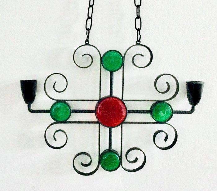 Ystad Metall - Gunnar Ander - Kandelaar - Kosta Boda glas -, Antiek en Kunst, Antiek | Meubels | Stoelen en Banken