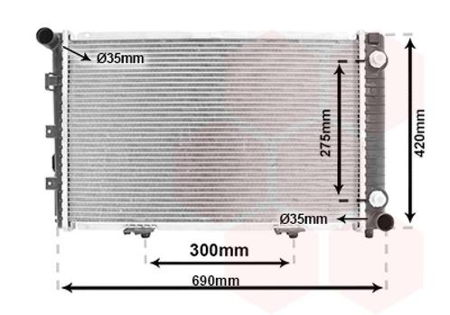 RADIATOR VOOR MERCEDES BENZ 190 W201 1982-1993 2015002003, Auto-onderdelen, Airco en Verwarming, Nieuw, Ophalen of Verzenden
