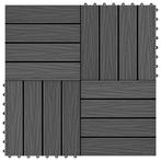 vidaXL Terrastegels diep reliëf 30x30 cm 1 m² HKC zwart 11, Verzenden, Nieuw