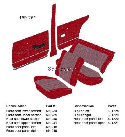Volvo Bekleding Amazon 4 deurs achterbankhoes SET !zitting+r, Auto-onderdelen, Interieur en Bekleding, Nieuw, Volvo, Verzenden