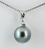 Zonder minimumprijs - Hanger - 18 karaat Witgoud Parel -