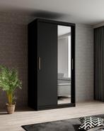 Meubella | Kledingkast mat zwart 100x62x200 schuifdeur, Huis en Inrichting, 100 tot 150 cm, Nieuw, Modern, 50 tot 75 cm