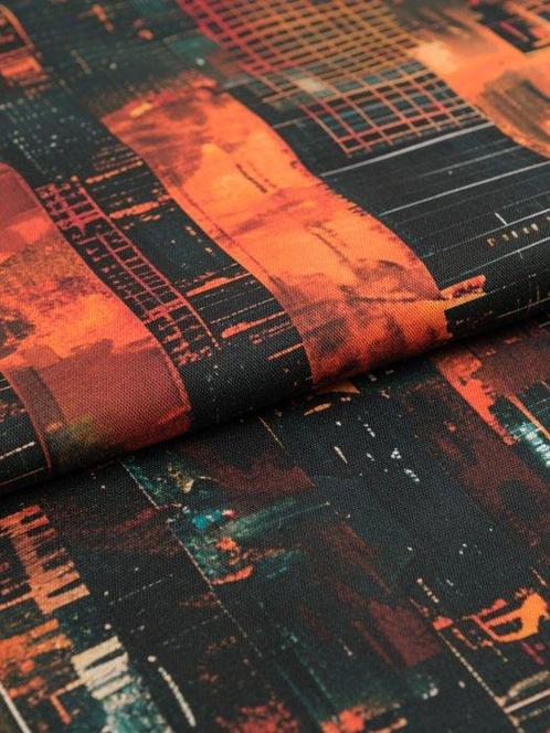 Tramonto Urbano - Exclusieve stof van 100% katoen /, Antiek en Kunst, Antiek | Kleden en Textiel