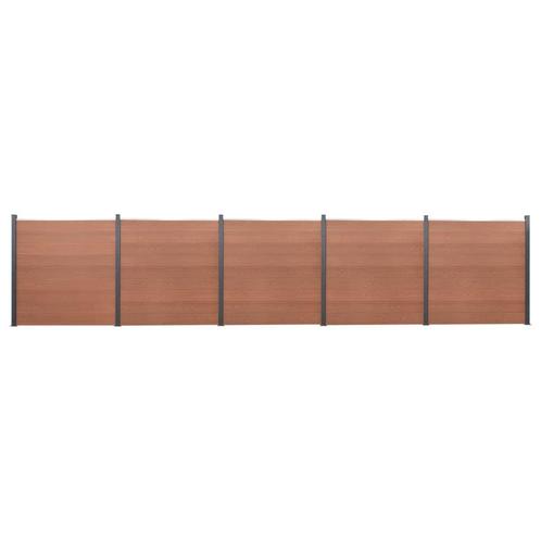 vidaXL Schuttingpaneelset 872x186 cm HKC bruin, Tuin en Terras, Schuttingen, Nieuw, Kunststof, 1 tot 2 meter, Verzenden