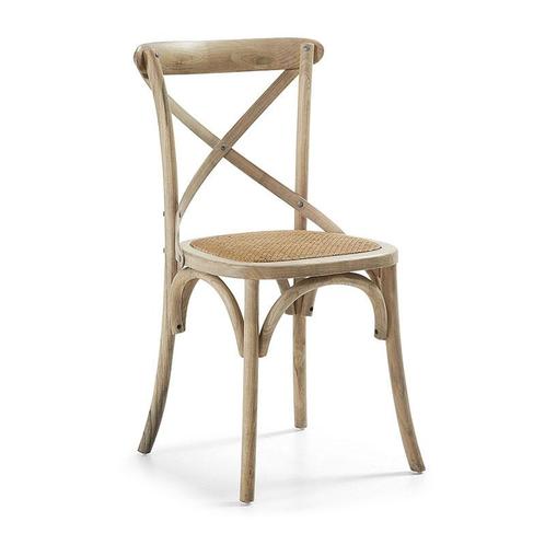 *WOONWINKEL* Kave Home Alsie Landelijke Houten Stoel Naturel, Huis en Inrichting, Stoelen, Bruin, Nieuw, Verzenden