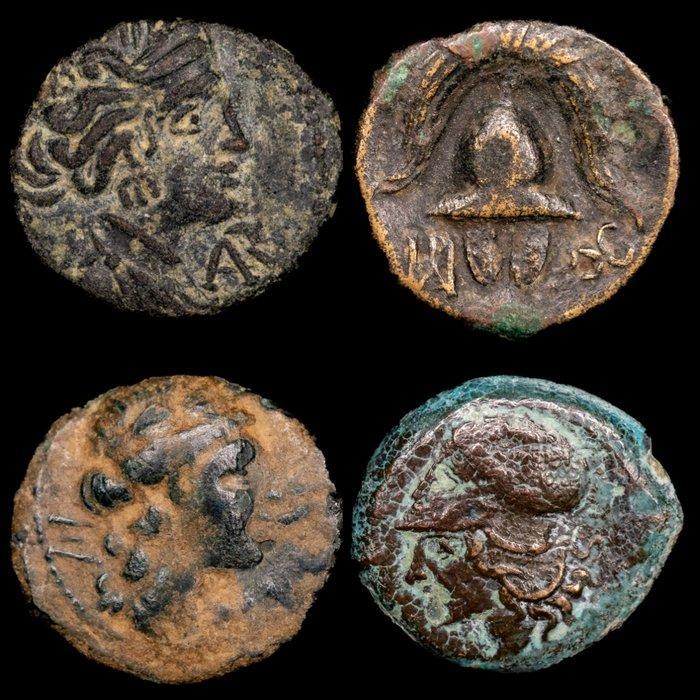 Griekenland (oud) Lote de 4 monedas Æ 4th - 1st century BC, Postzegels en Munten, Munten | Europa | Niet-Euromunten