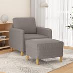 vidaXL Fauteuil met voetenbank 60 cm stof taupe, Huis en Inrichting, Banken | Bankstellen, Eenpersoons, Verzenden, Nieuw, Minder dan 150 cm