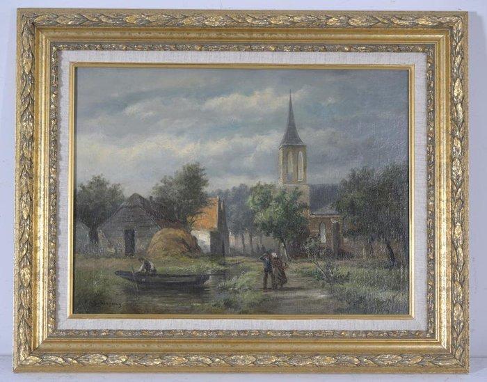 Pieter Adrianus Piet Schipperus (1840-1929) - Uitzicht op, Antiek en Kunst, Kunst | Schilderijen | Klassiek